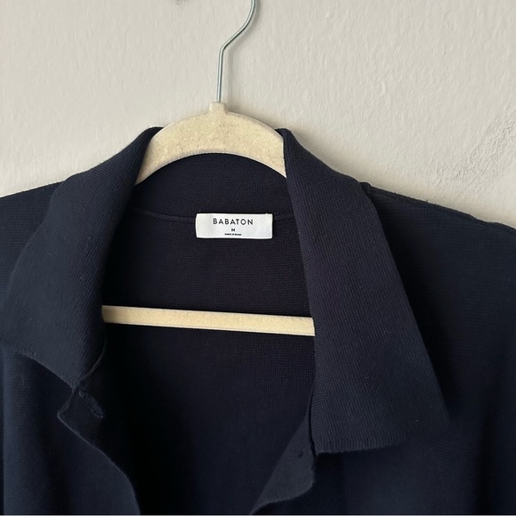 Aritzia Babaton Society Sweater Button Down Collar in Navy Medium - Picture 6 of 13